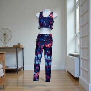 Cima Activewear 2-Piece Tie-Dye Leggings & Sports Bra Set – One Size
